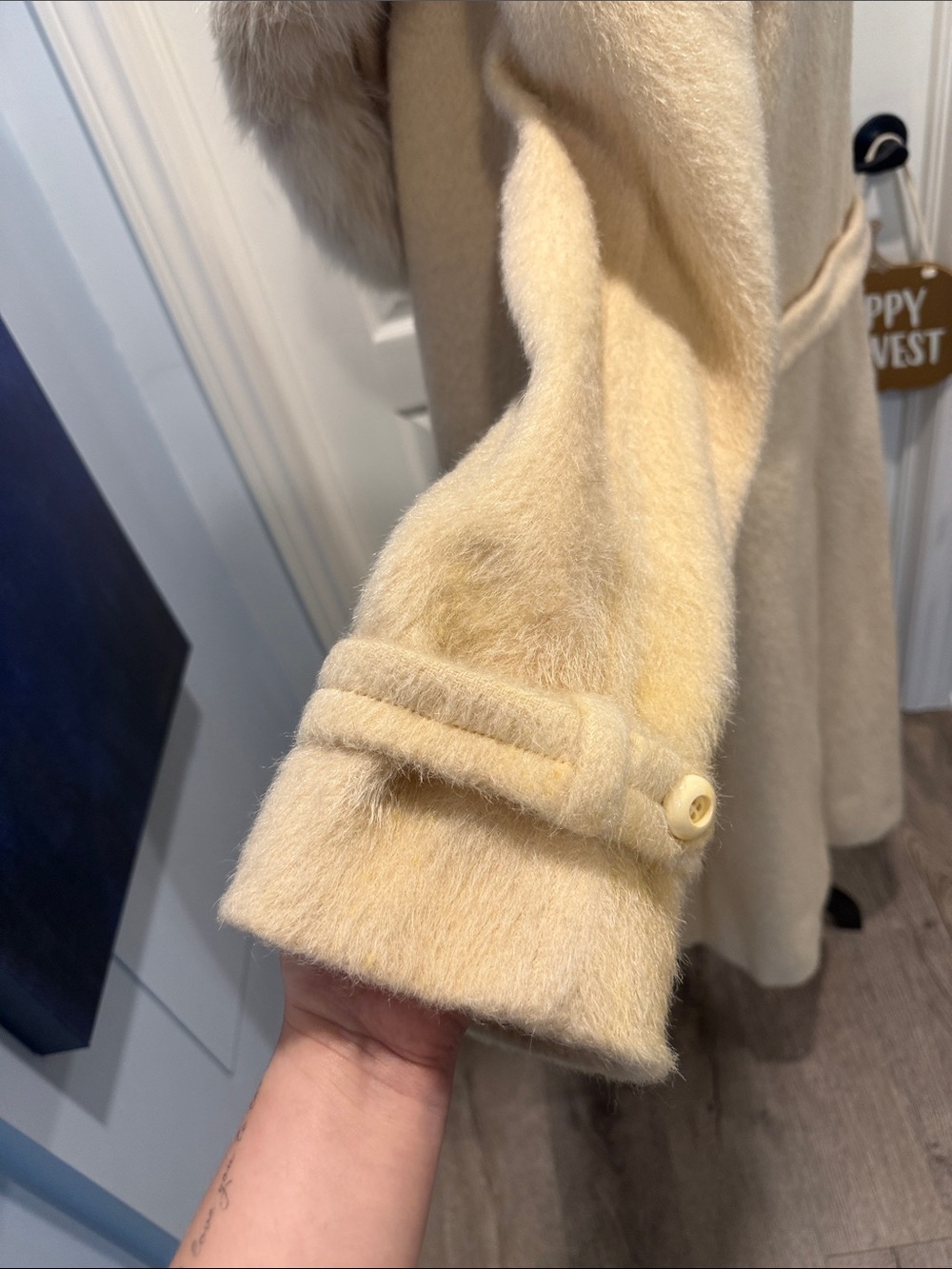 Vintage Mohair Coat with Faux Fur Collar - Picture 11 of 16